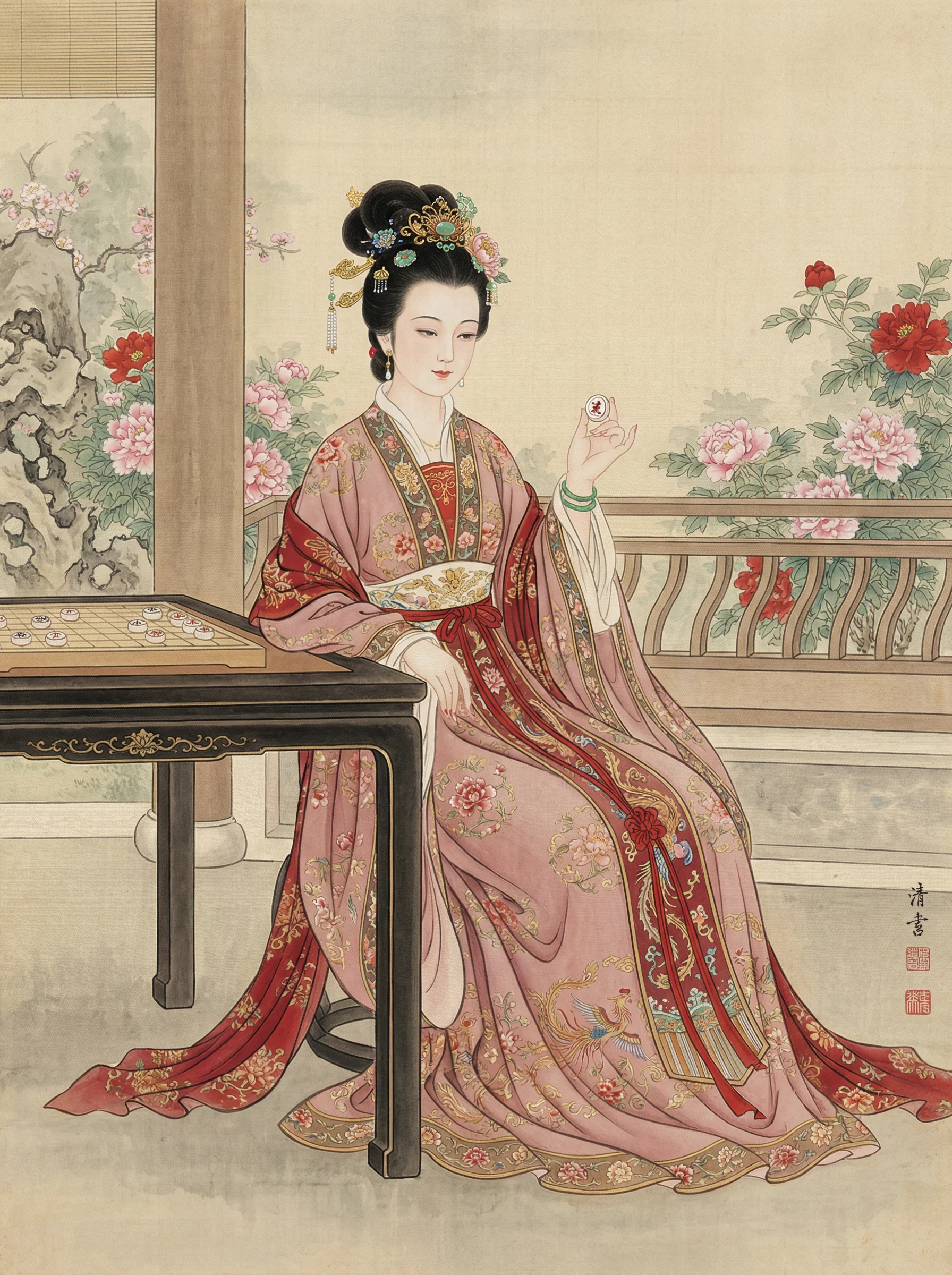 宫廷仕女弈棋图 - 斗地主wangzhi 后宫佳丽