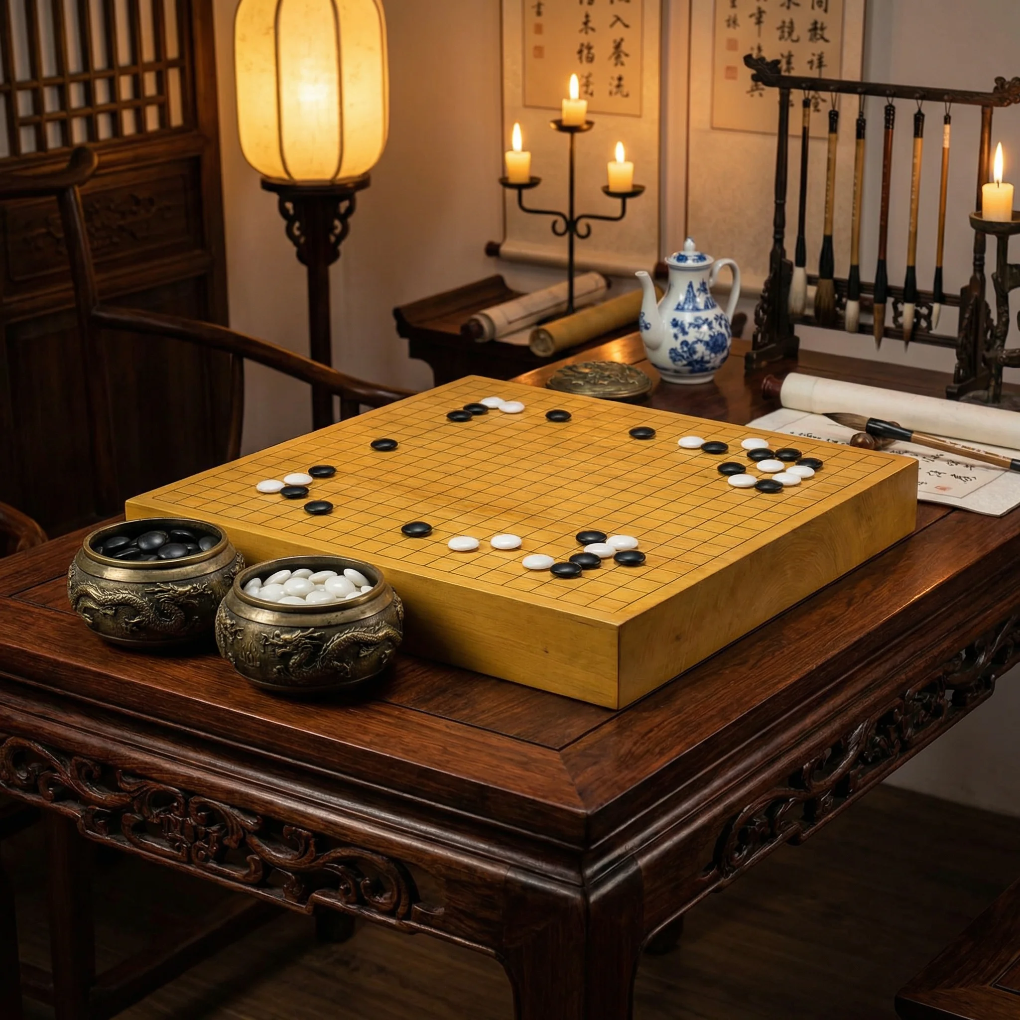 古代围棋棋盘与玉石棋子 - 斗地主wangzhi 鉴赏